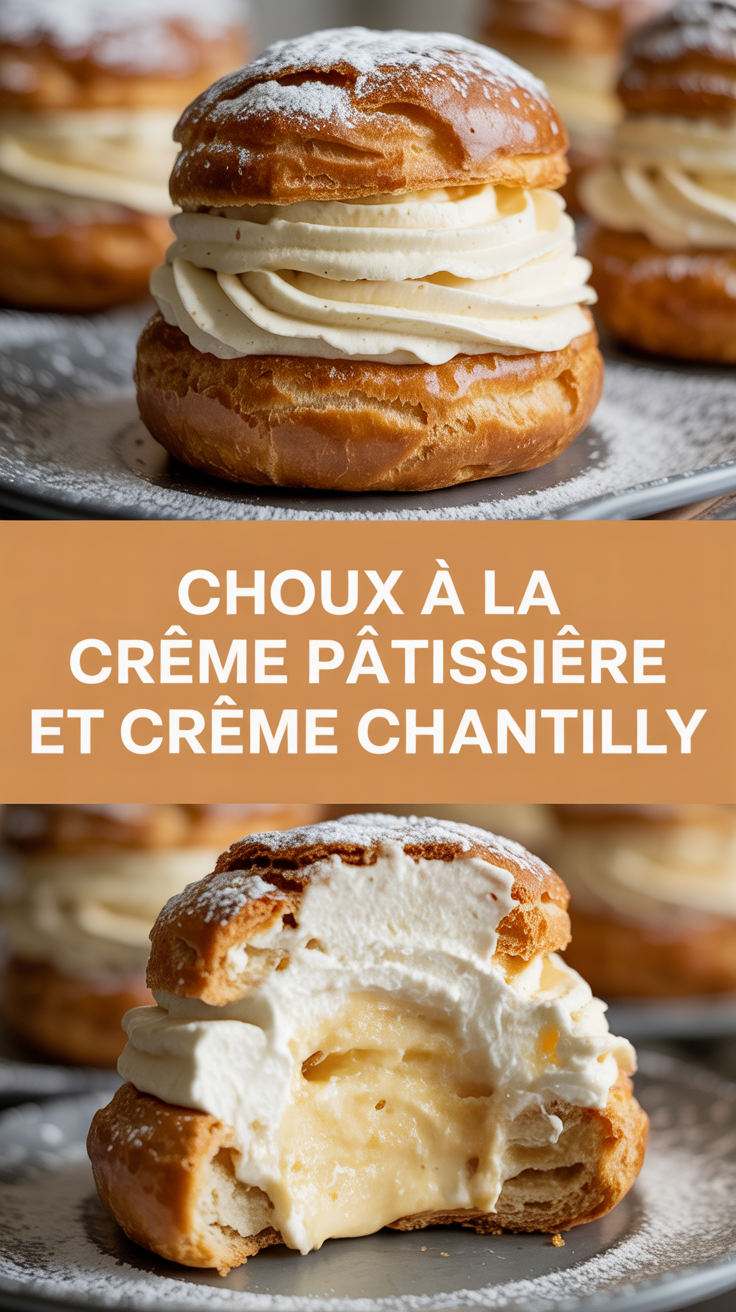 Choux à la Crème pâtissière et Crème Chantilly
