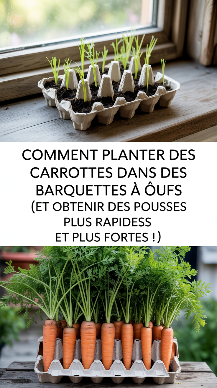 Comment planter des carottes dans des barquettes à œufs (et obtenir des pousses plus rapides et plus fortes !)