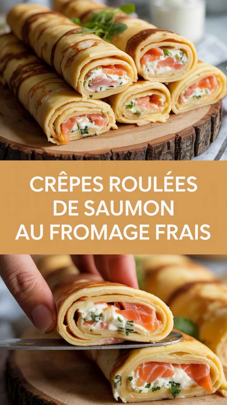 Crêpes roulées de saumon au fromage frais