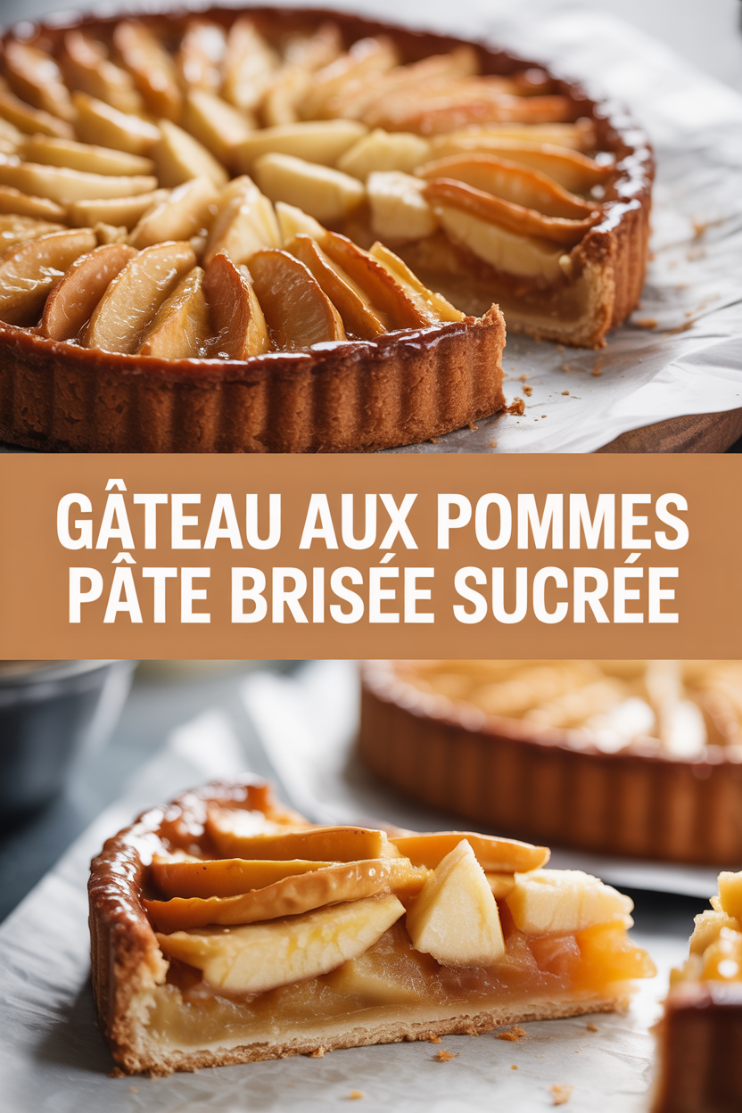 Gâteau aux pommes pâte brisée sucrée