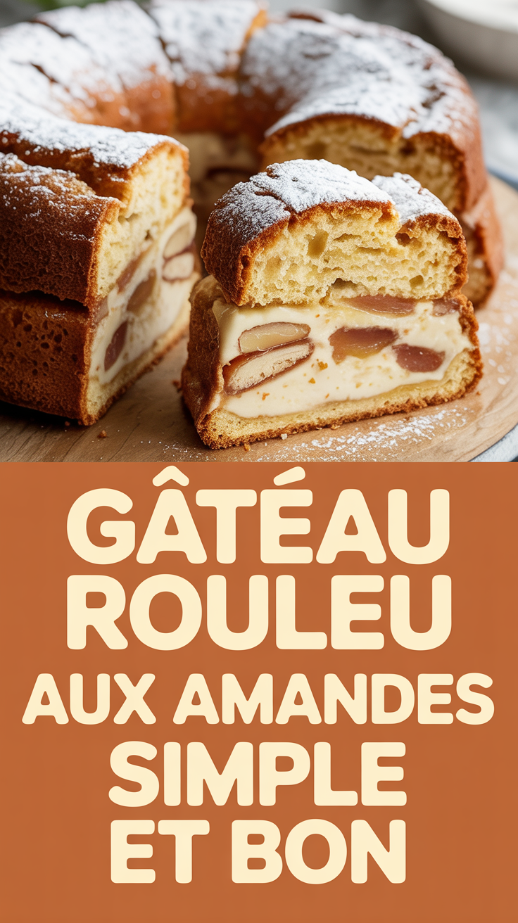 Gâteau roulé aux amandes simple et bon