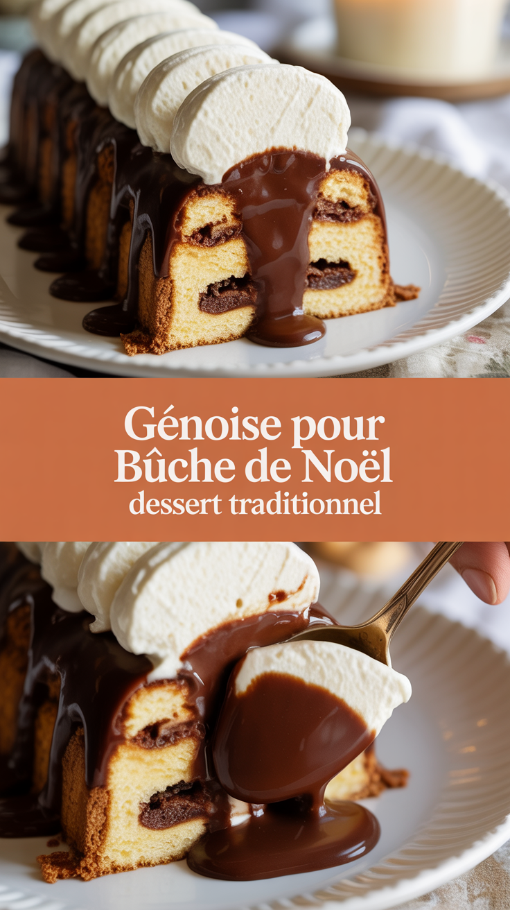Génoise pour bûche de Noël dessert traditionnel