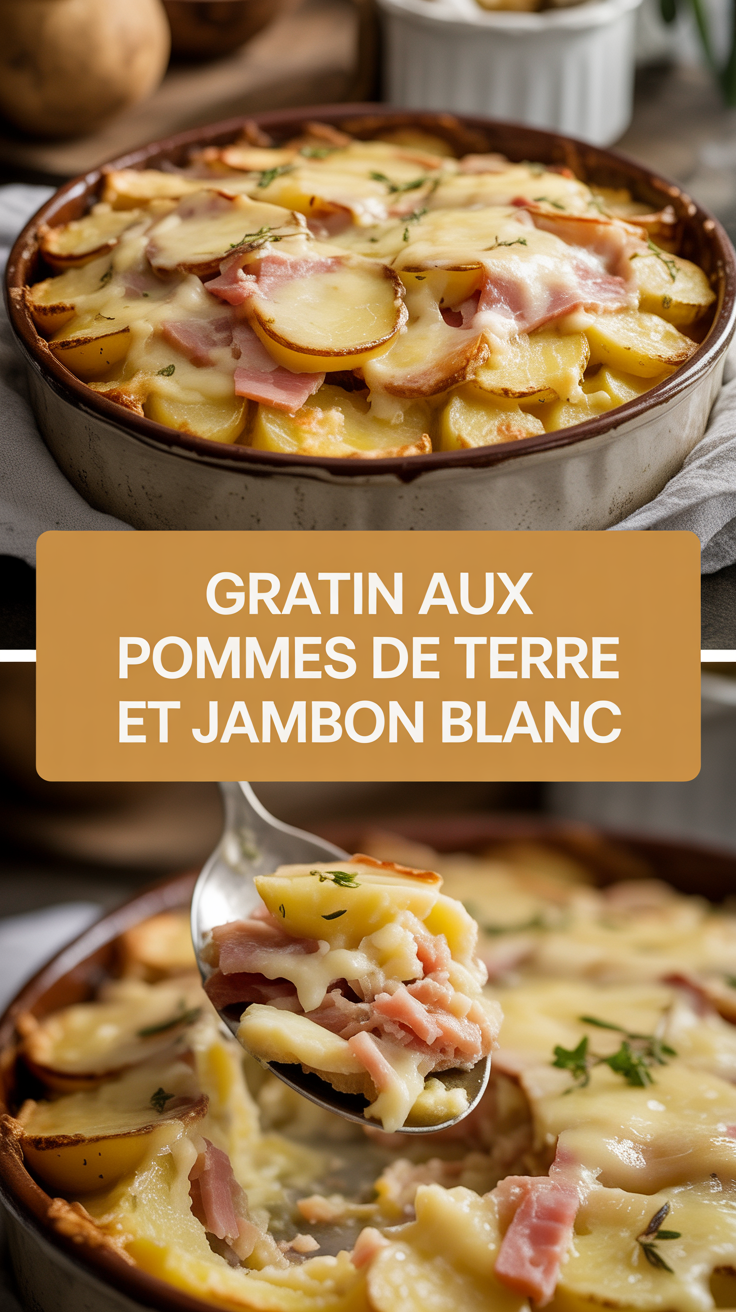 Gratin aux pommes de terre et jambon blanc