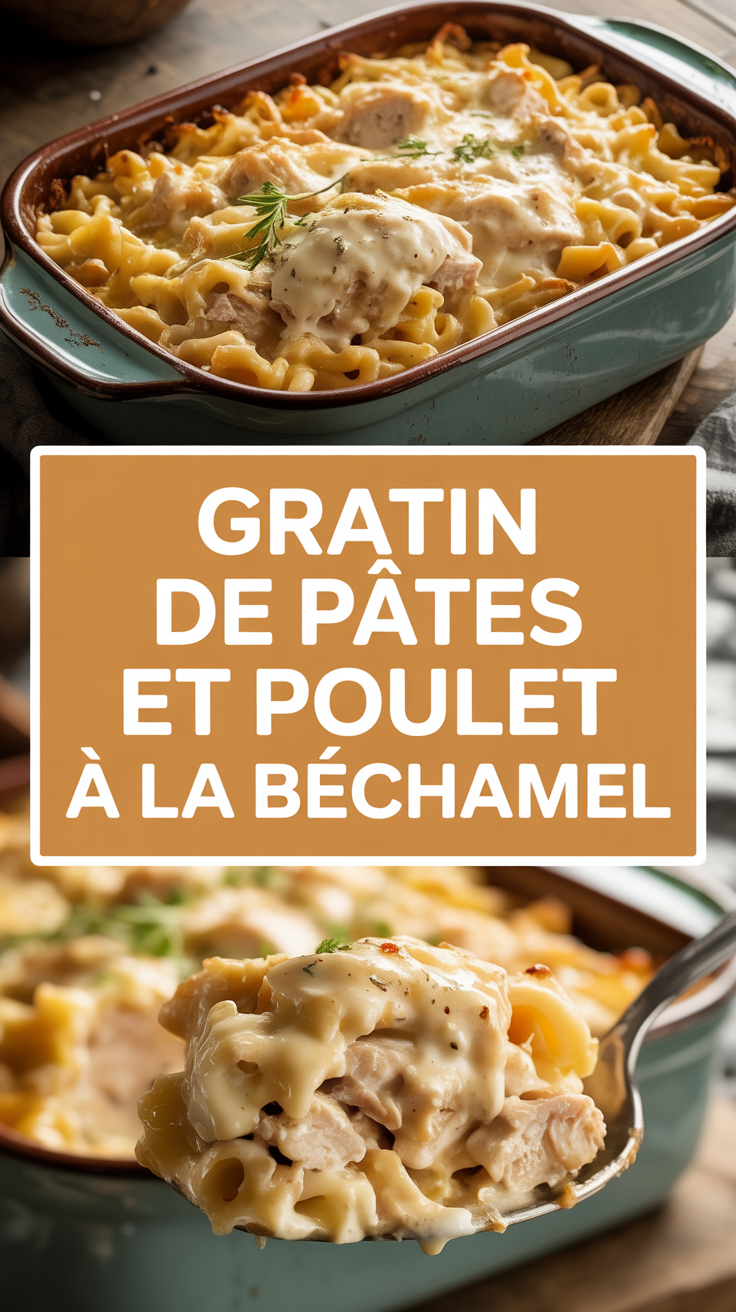 Gratin de Pâtes et Poulet à la béchamel