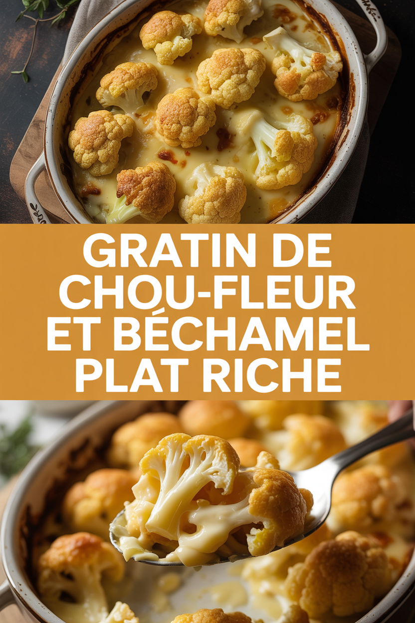 Gratin de chou-fleur et béchamel plat riche