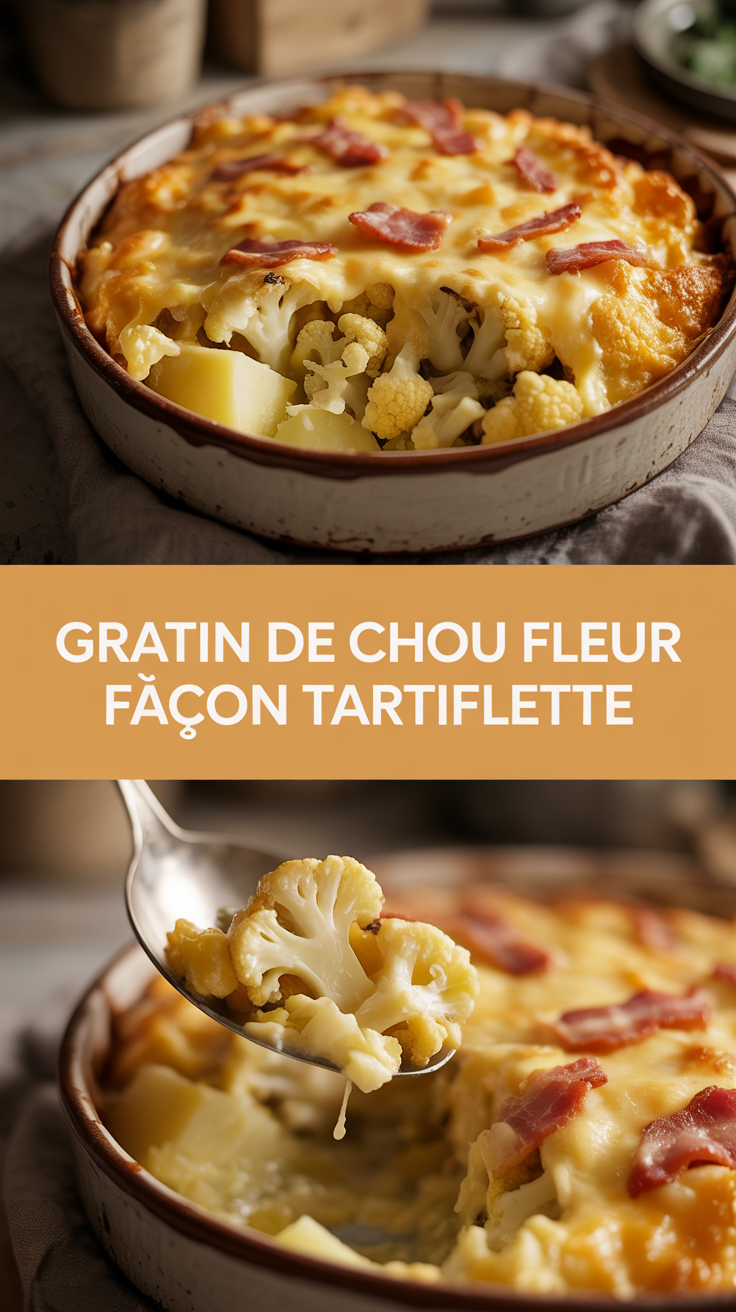 Gratin de chou fleur façon tartiflette