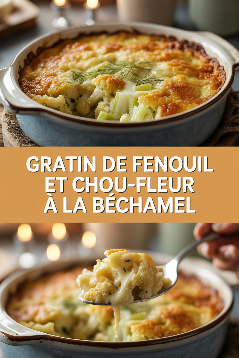 Gratin de fenouil et chou-fleur à la béchamel
