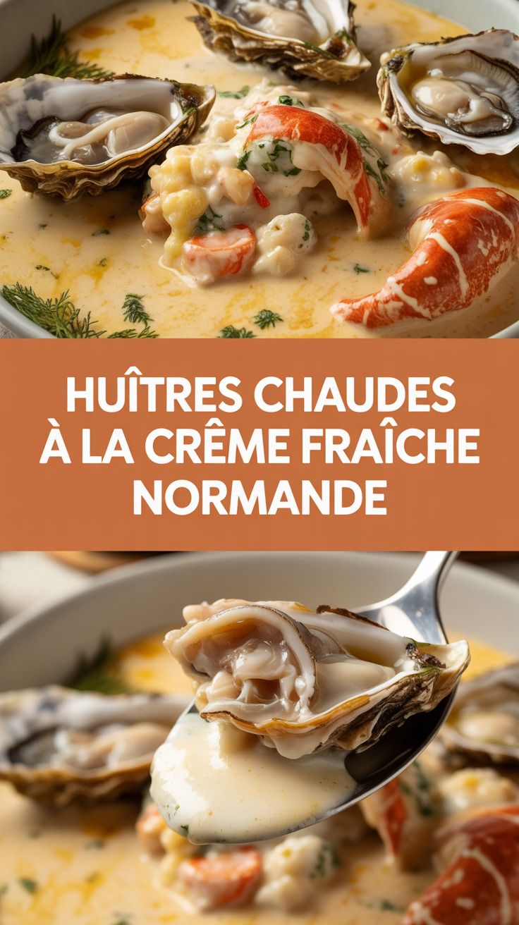 Huîtres chaudes à la crème fraîche Normande