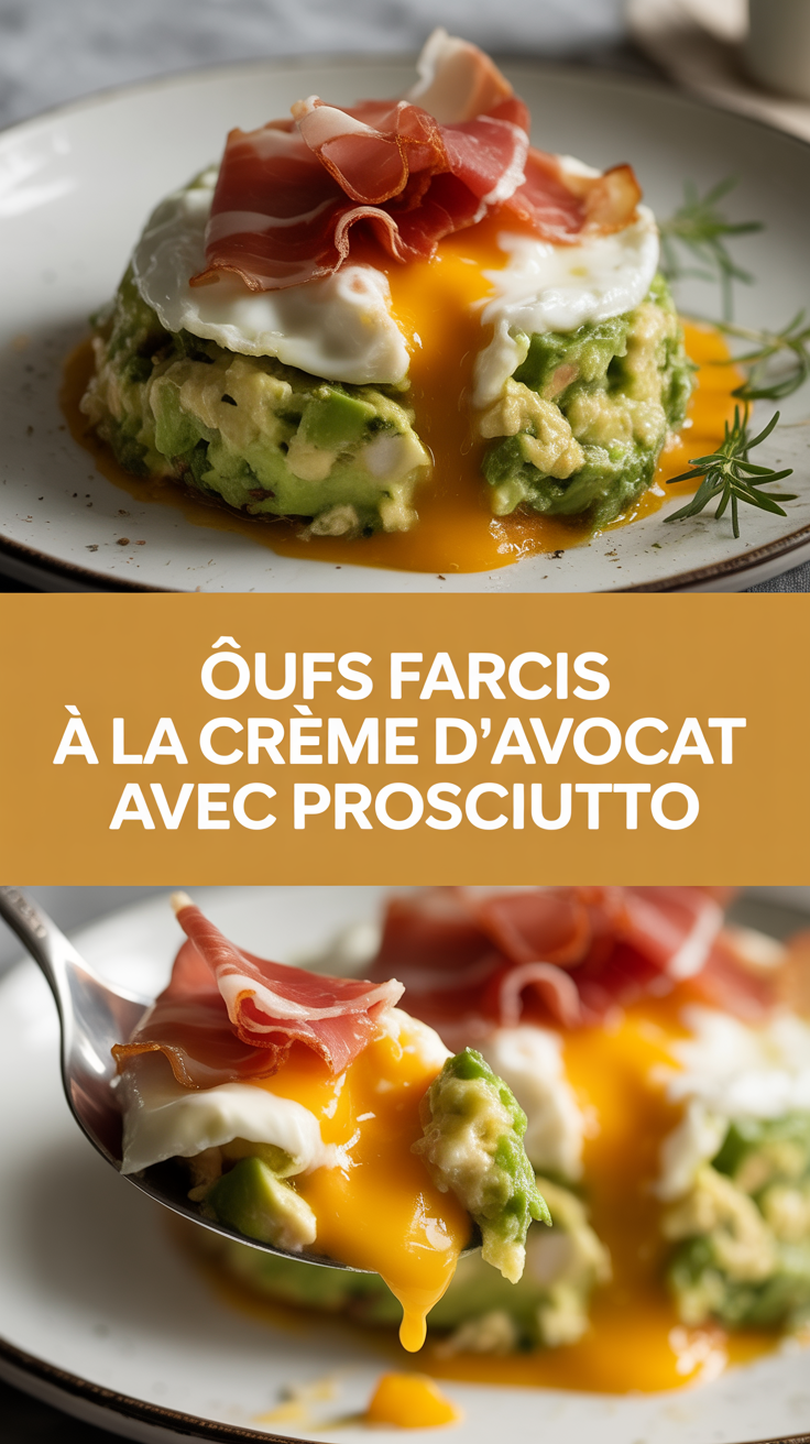 Œufs farcis à la crème d’avocat avec prosciutto