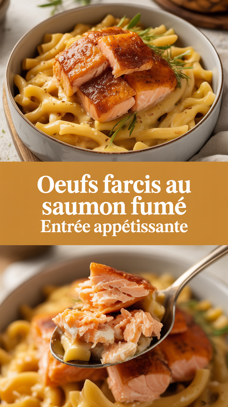 Oeufs farcis au saumon fumé entrée appétissante