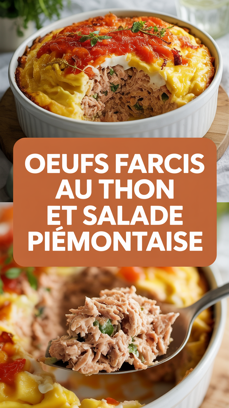 Oeufs farcis au thon et salade piémontaise