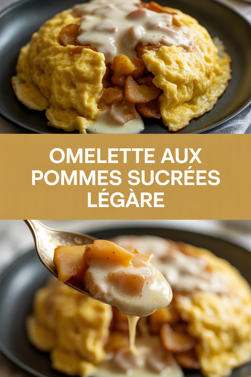 Omelette aux pommes sucrées légère