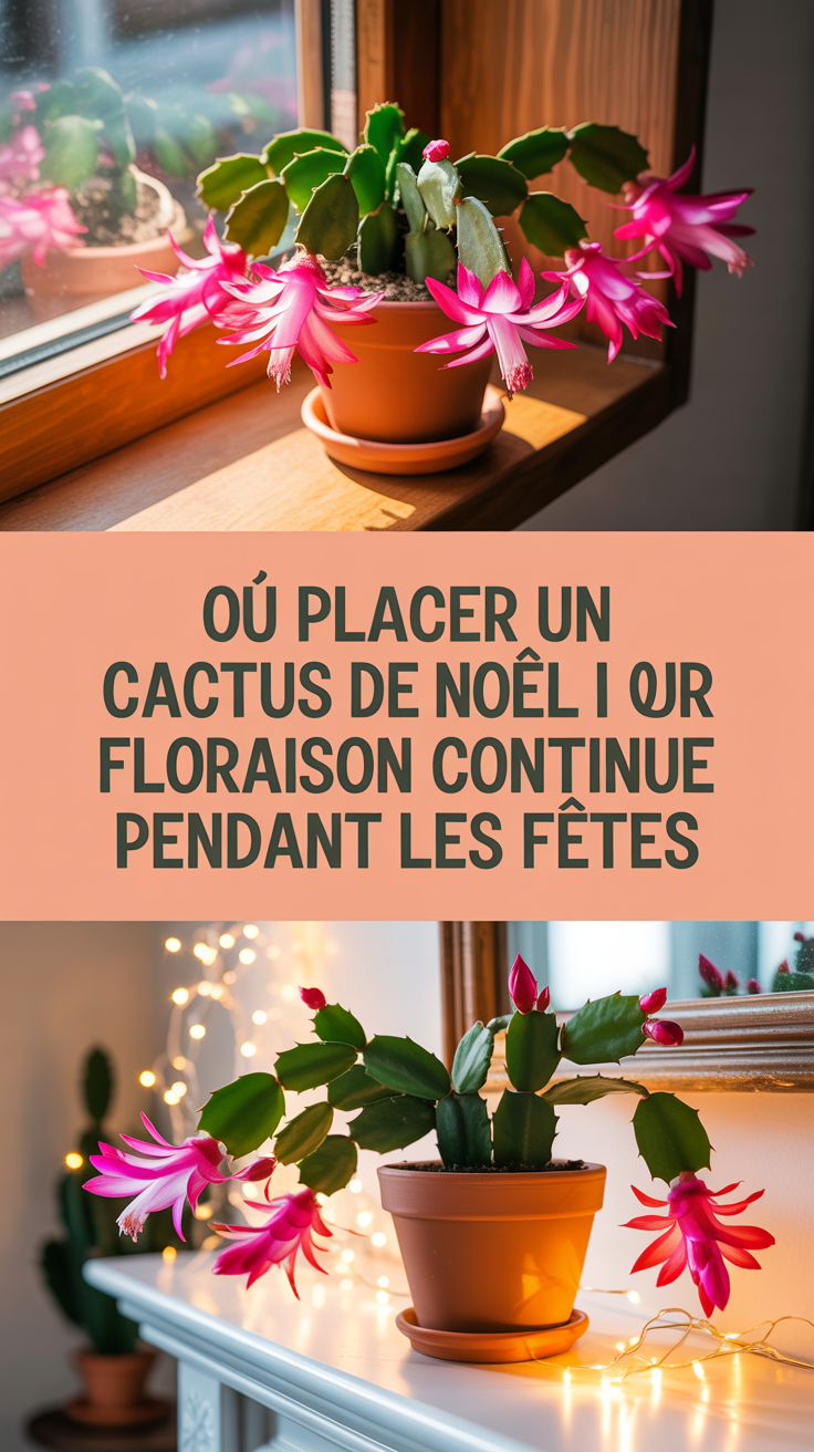 Où placer un cactus de Noël pour une floraison continue pendant les fêtes