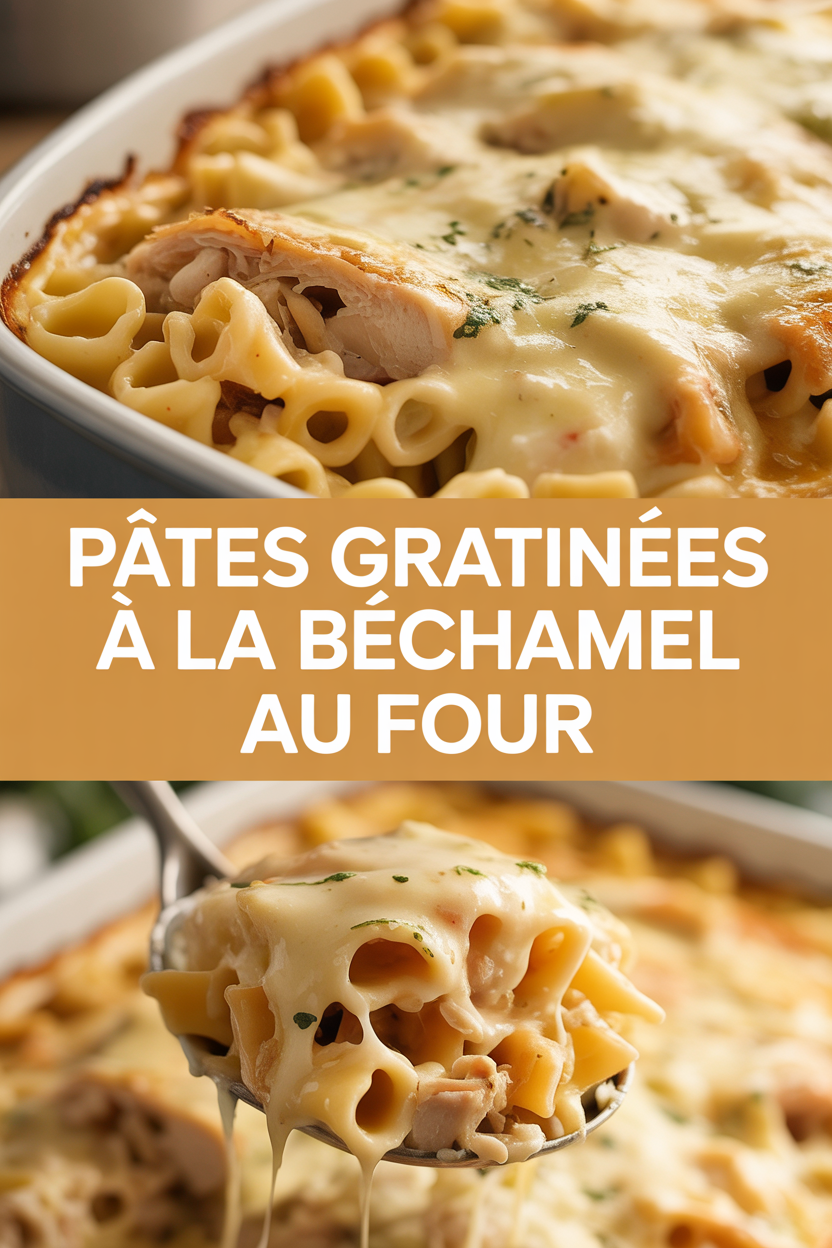 Pâtes gratinées à la béchamel au four
