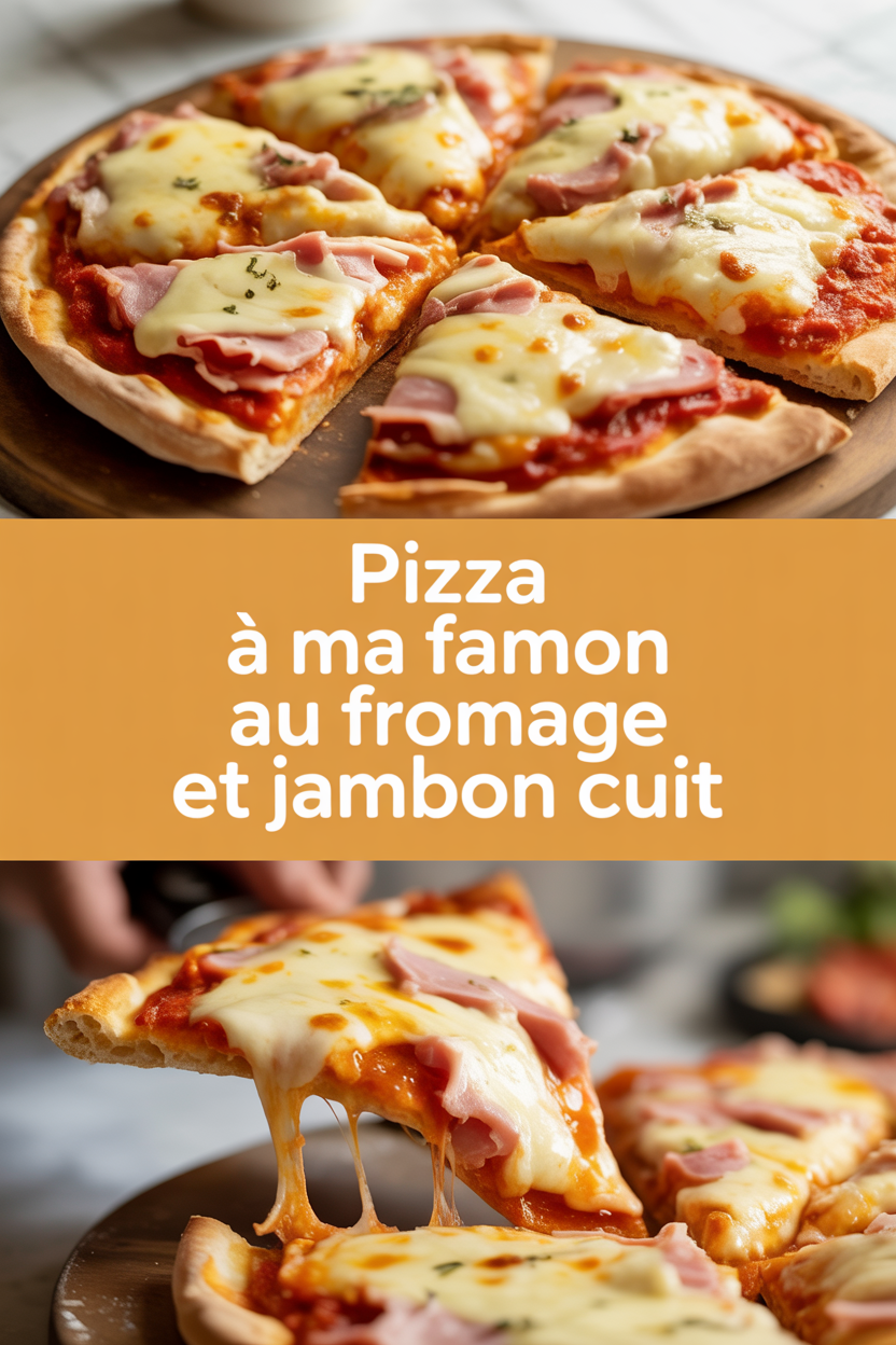 Pizza à ma façon au fromage et jambon cuit