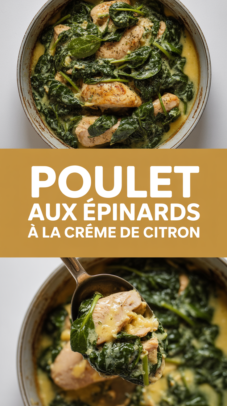 Poulet aux épinards à la crème de citron