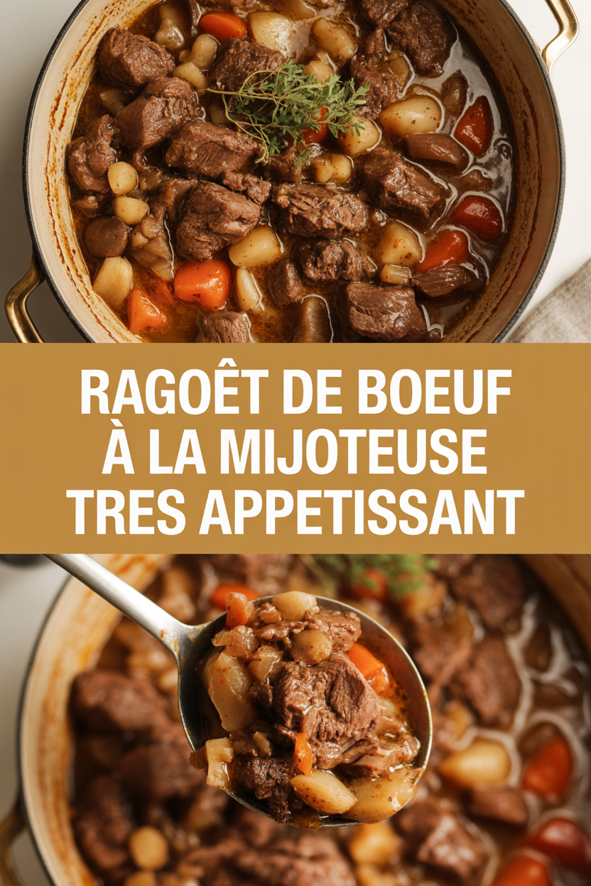 RAGOÛT DE BOEUF À LA MIJOTEUSE TRES APPETISSANT