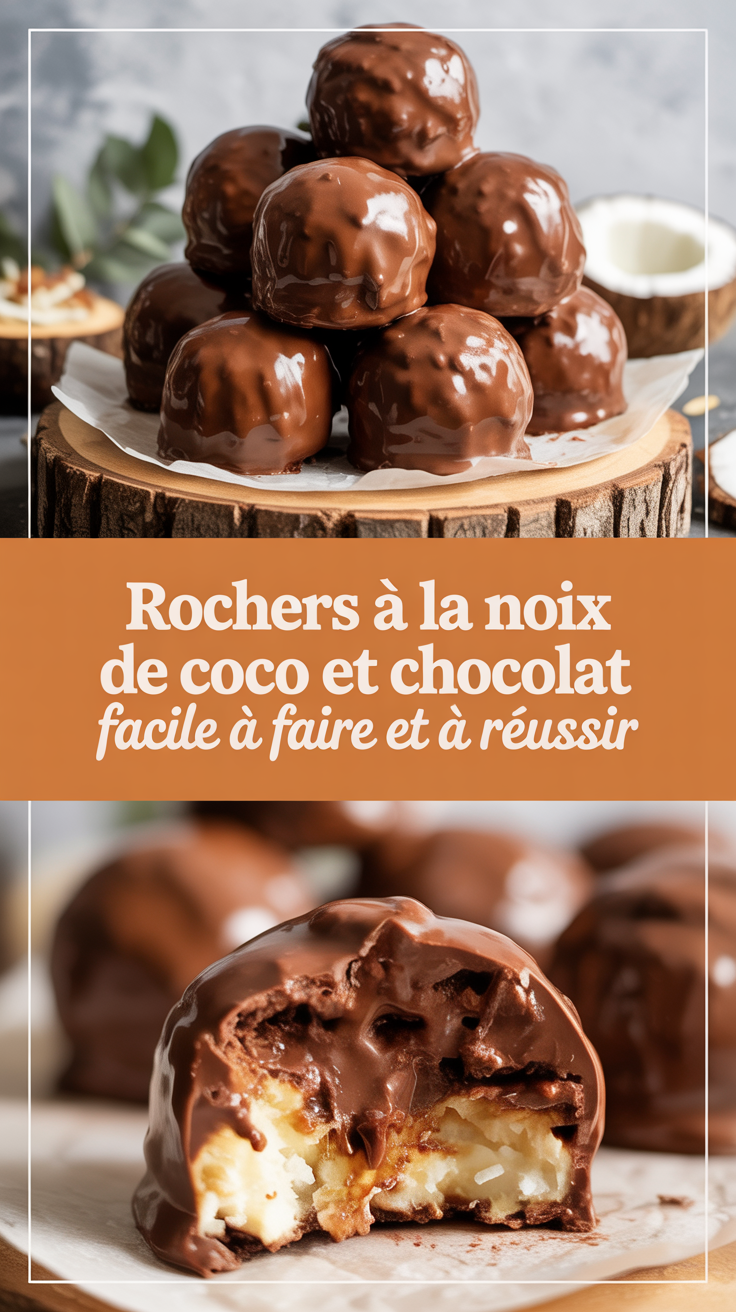 Rochers à la noix de coco et chocolat facile à faire et à réussir