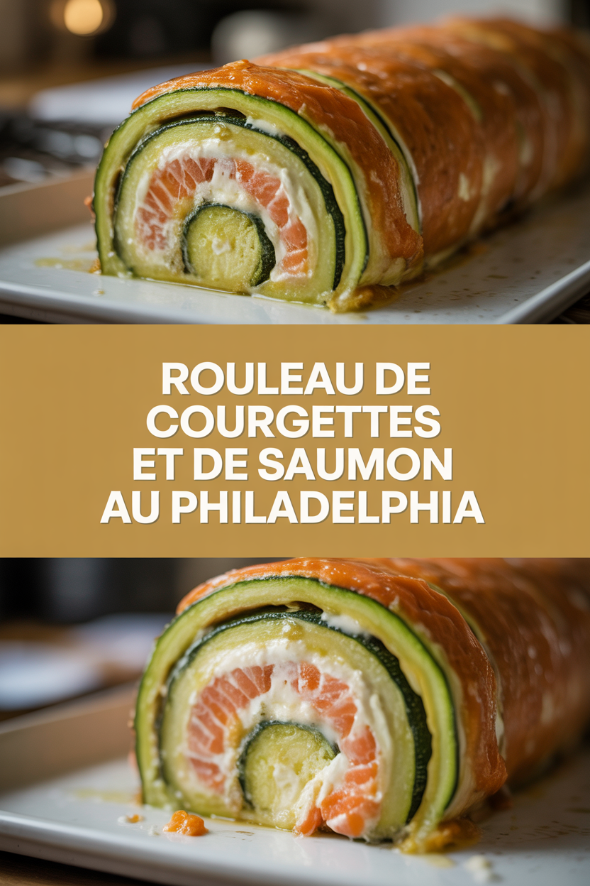 Rouleau de courgettes et de saumon au Philadelphia
