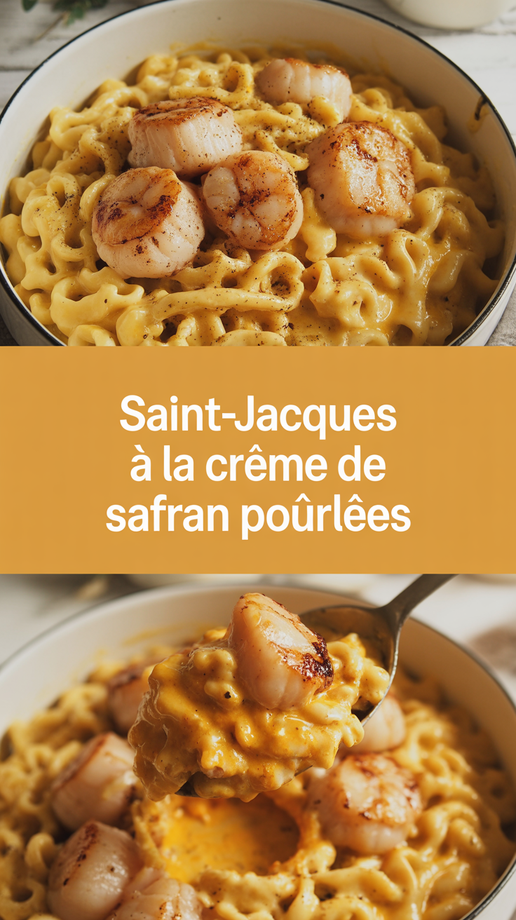 Saint-Jacques à la crème de safran Poêlées