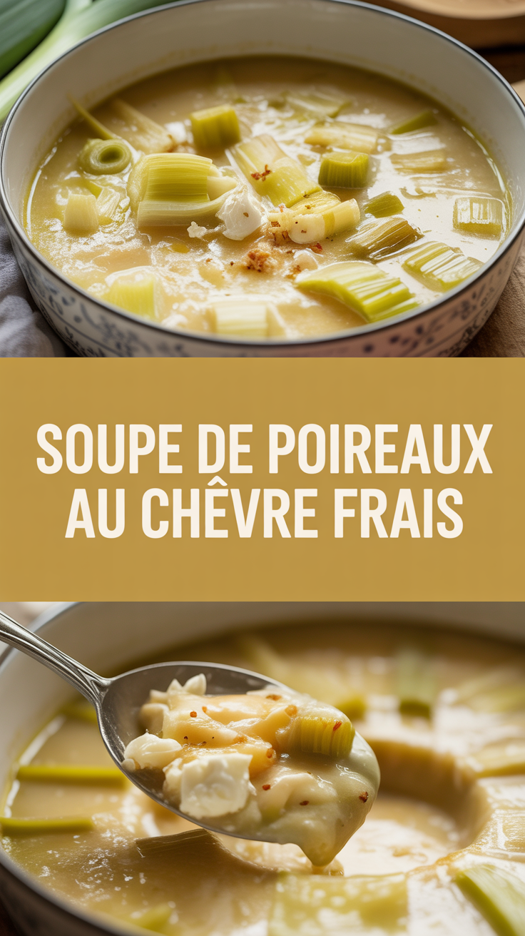 Soupe de poireaux au chèvre frais