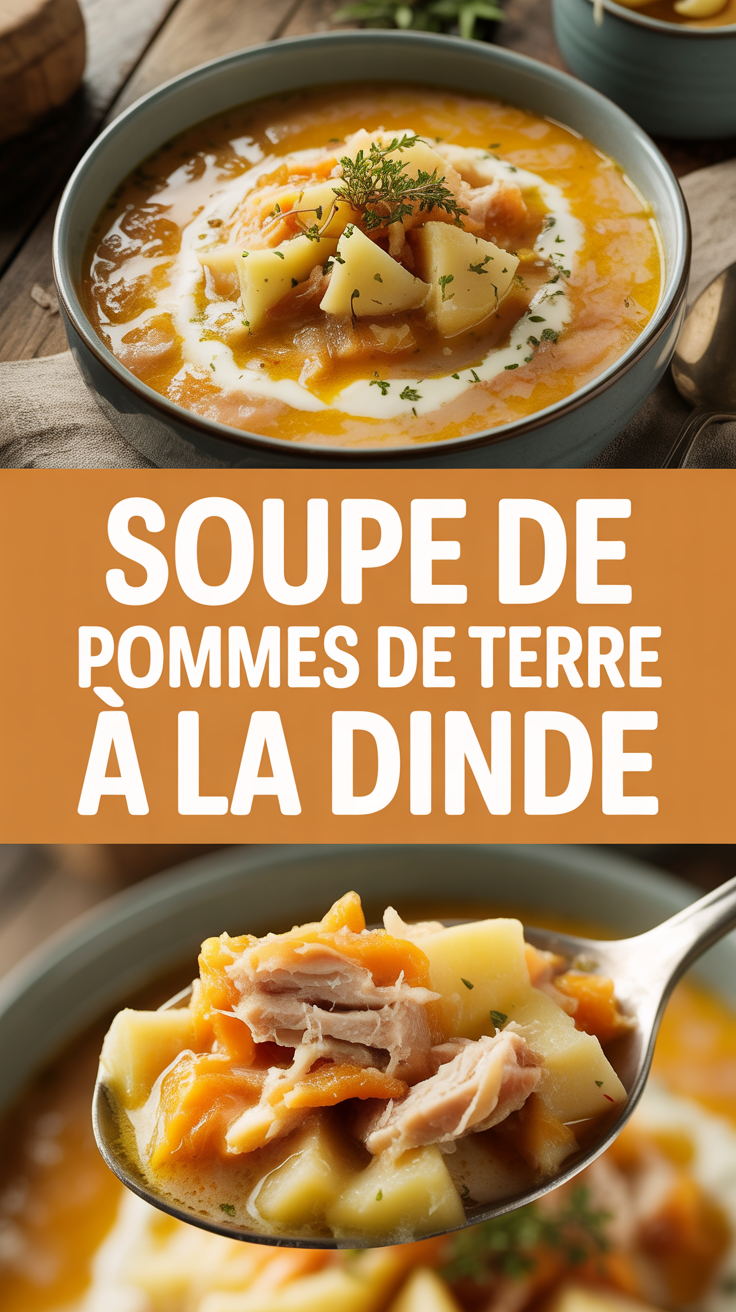 Soupe de pommes de terre à la dinde