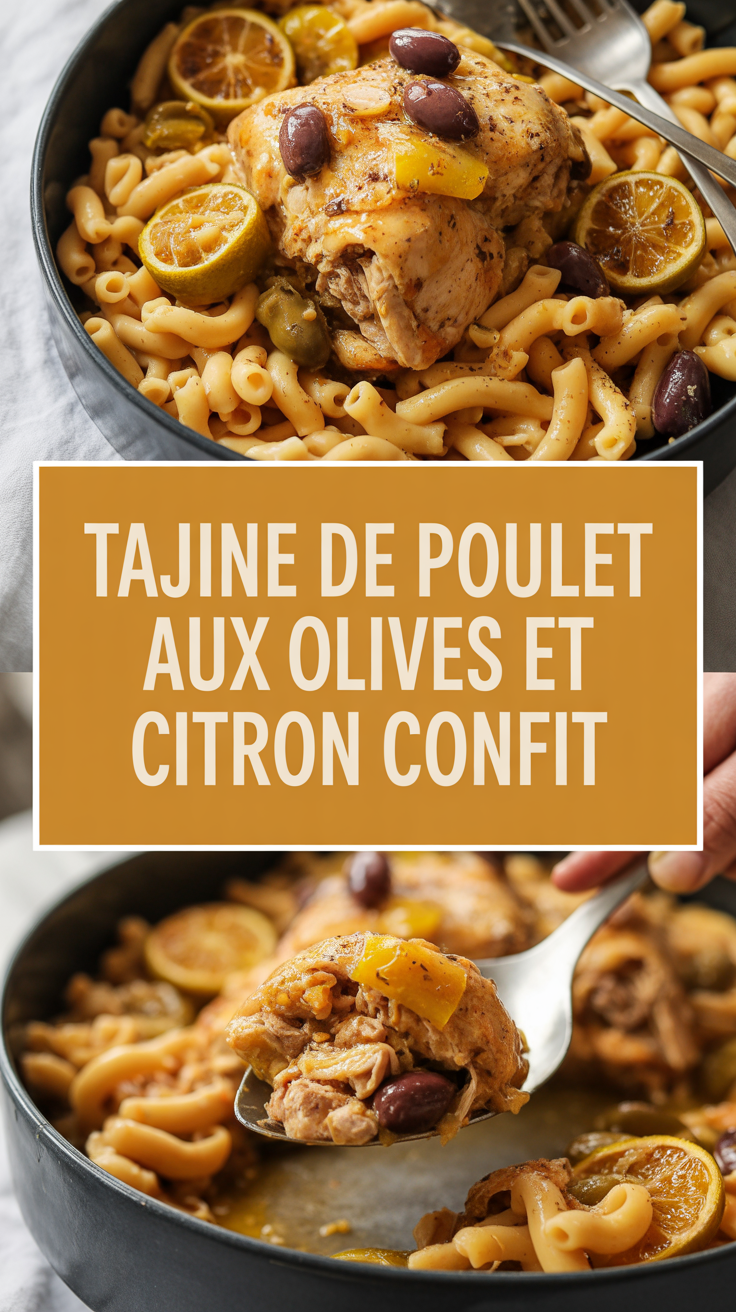 Tajine de poulet aux olives et citron confit