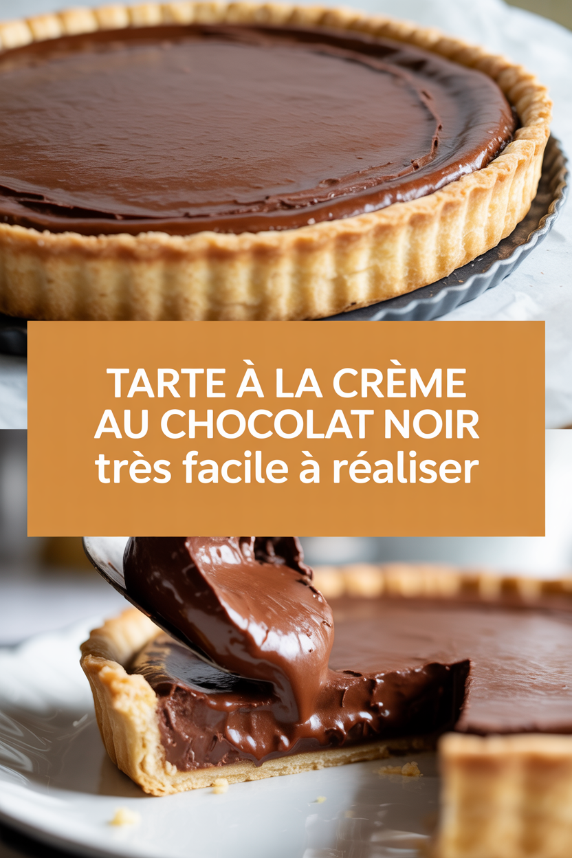 Tarte à la crème au chocolat noir très facile à réaliser