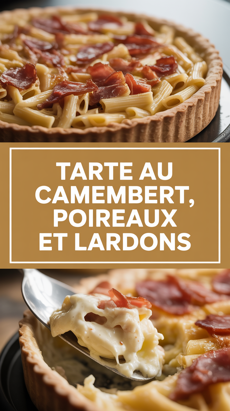 Tarte au Camembert, poireaux et lardons