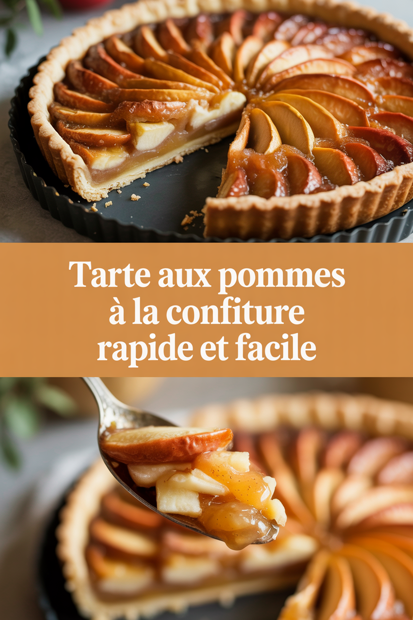Tarte aux pommes à la confiture rapide et facile