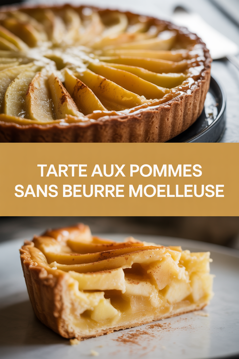 Tarte aux pommes sans beurre moelleuse