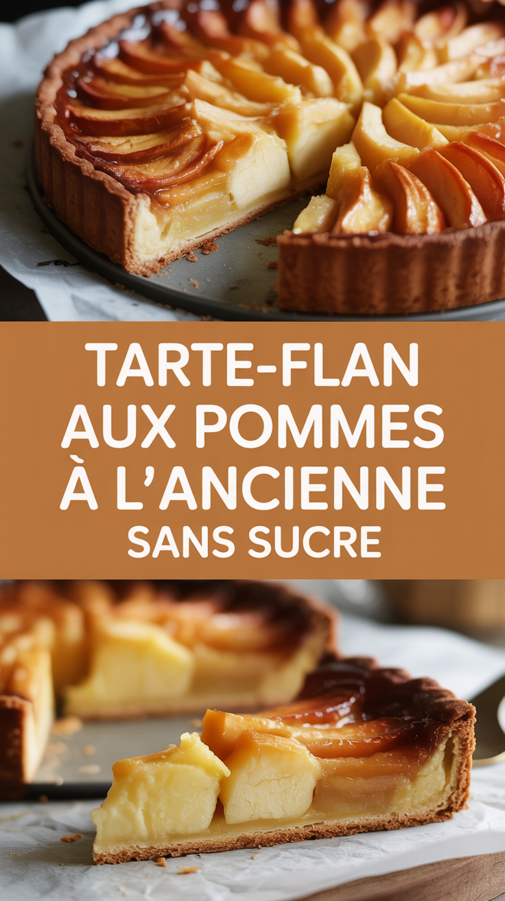 Tarte-flan aux pommes à l’ancienne, sans sucre