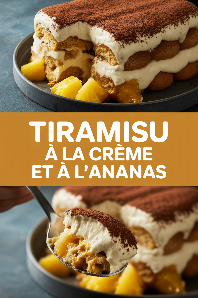 Tiramisu à la crème et à l&rsquo;ananas