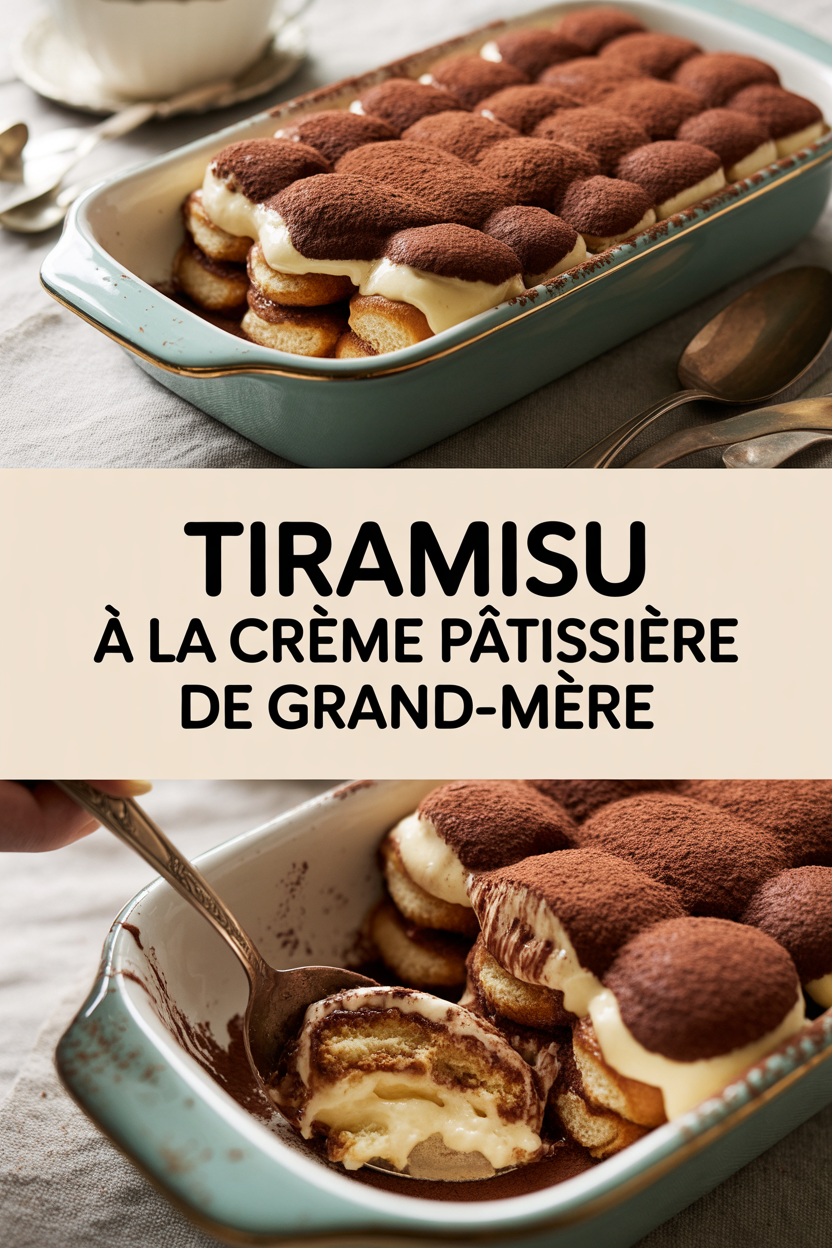 Tiramisu à la crème pâtissière de grand-mère
