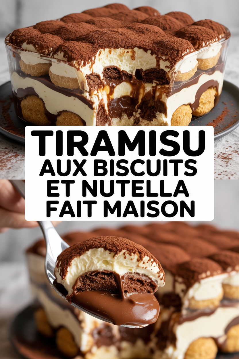 Tiramisu aux biscuits et Nutella fait maison