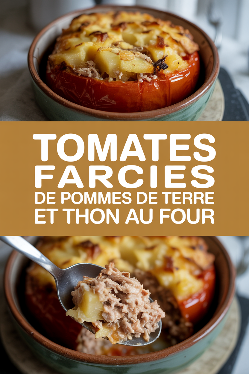 Tomates farcies de pommes de terre et thon au four