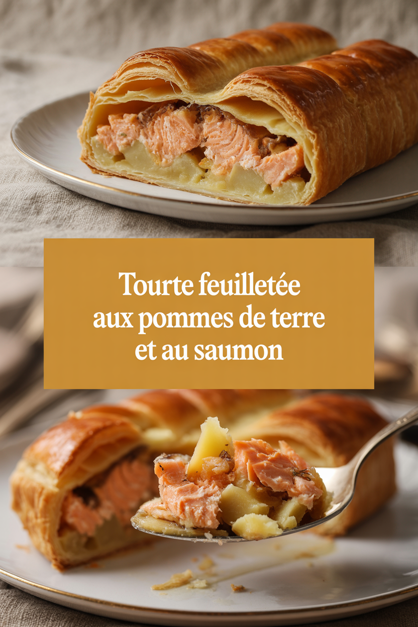 Tourte feuilletée aux pommes de terre et au saumon