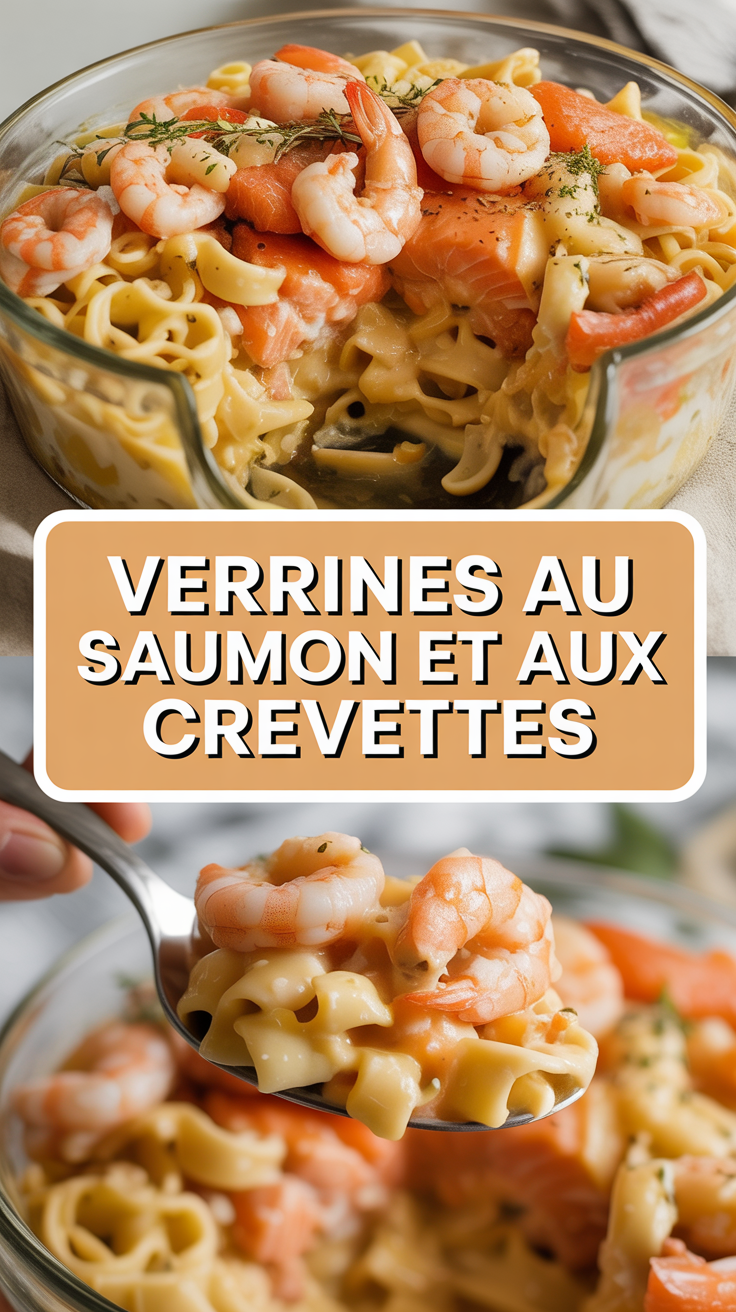 Verrines au saumon et aux crevettes