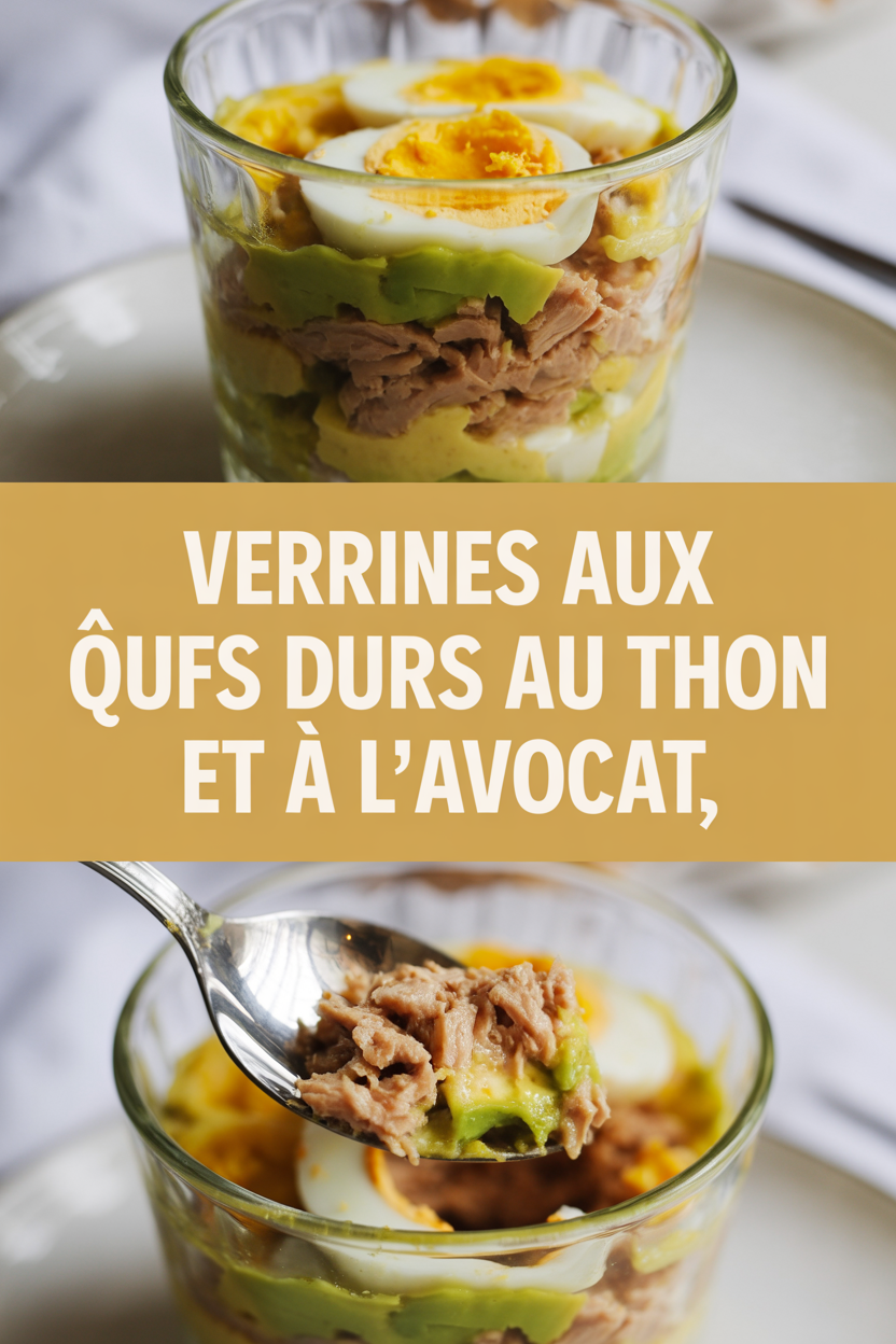 Verrines aux œufs durs au thon et à l’avocat