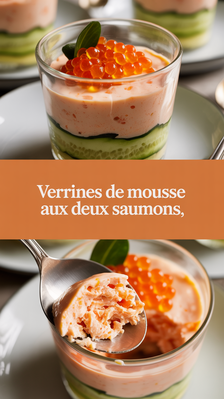 Verrines de mousse aux deux saumons