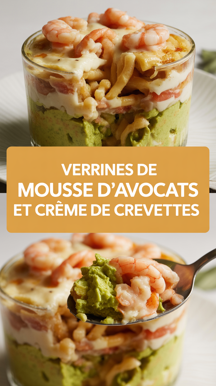 Verrines de mousse d’avocats et crème de crevettes