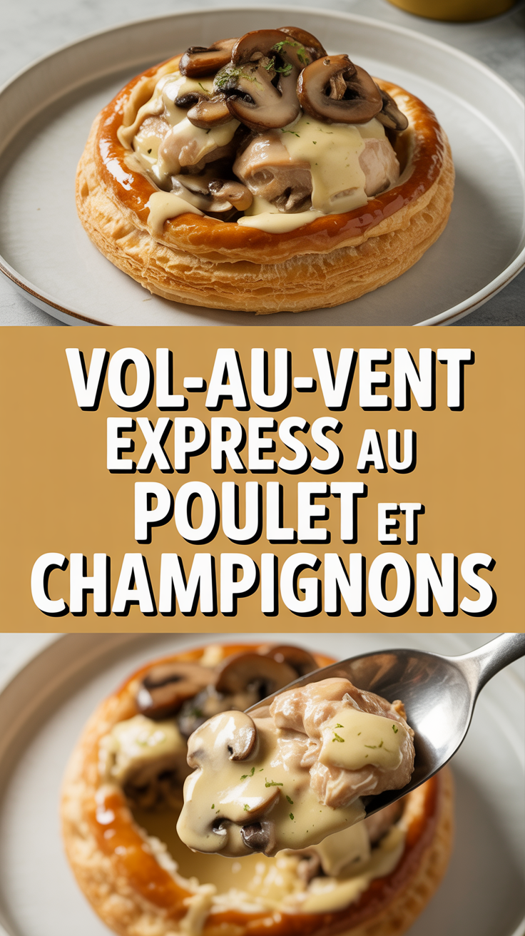 Vol-au-vent express au poulet et champignons