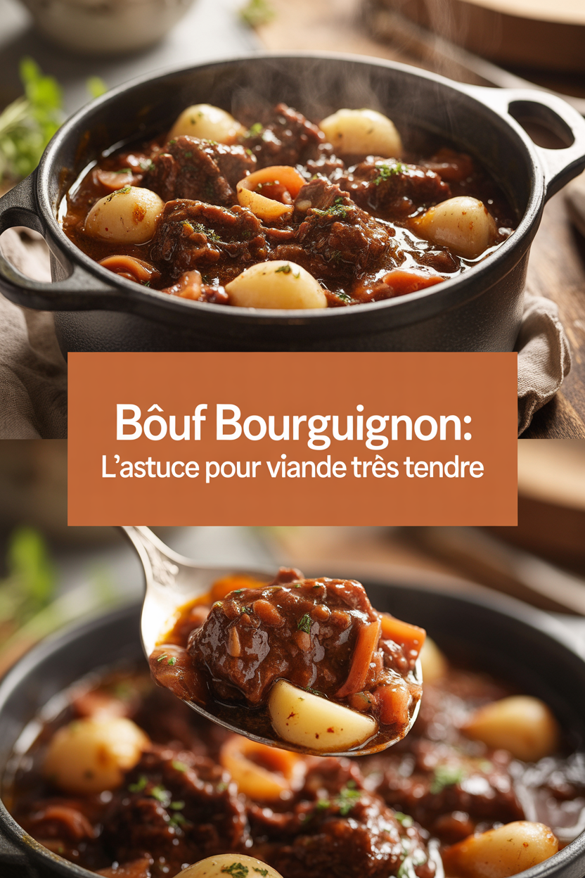 bœuf bourguignon: l’astuce pour viande très tendre
