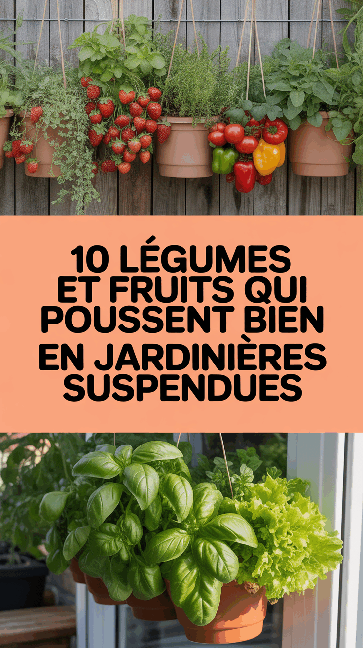 10 Légumes et Fruits Qui Poussent Bien en Jardinières Suspendues