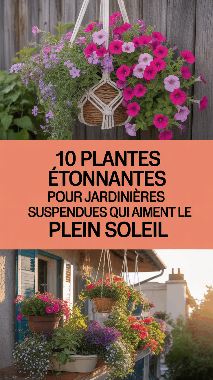 10 Plantes Étonnantes pour Jardinières Suspendues qui Aiment le Plein Soleil