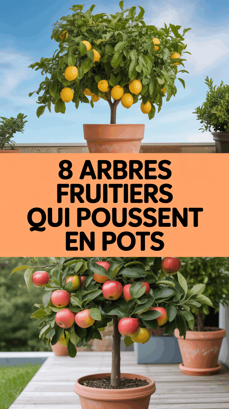 8 arbres fruitiers qui poussent en pots