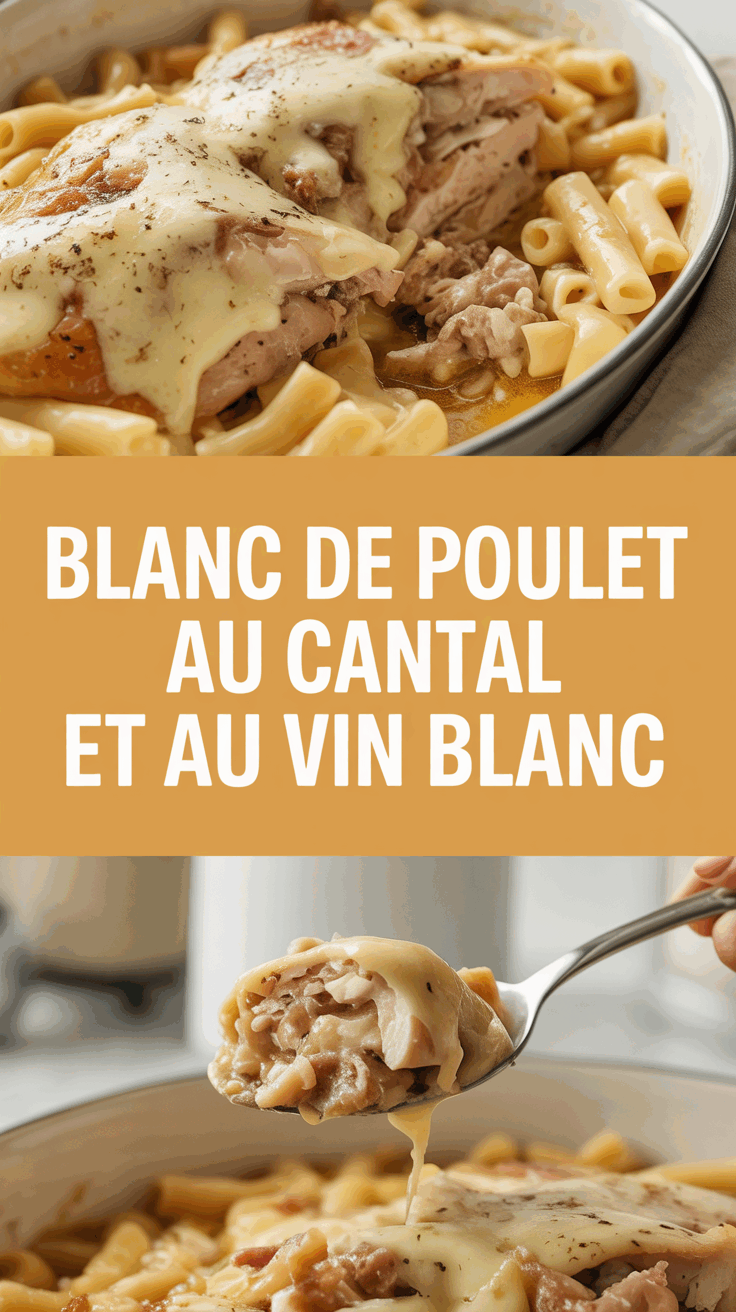 Blanc de poulet au cantal et au vin blanc