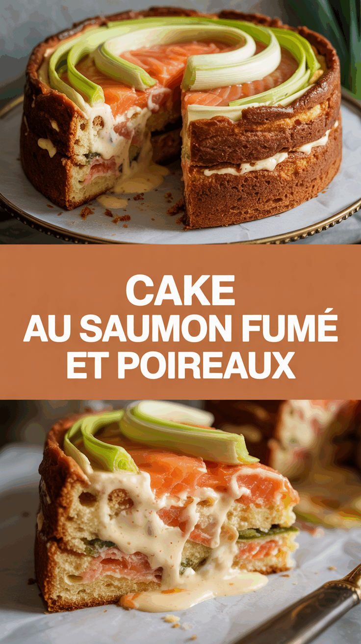 Cake au saumon fumé et poireaux