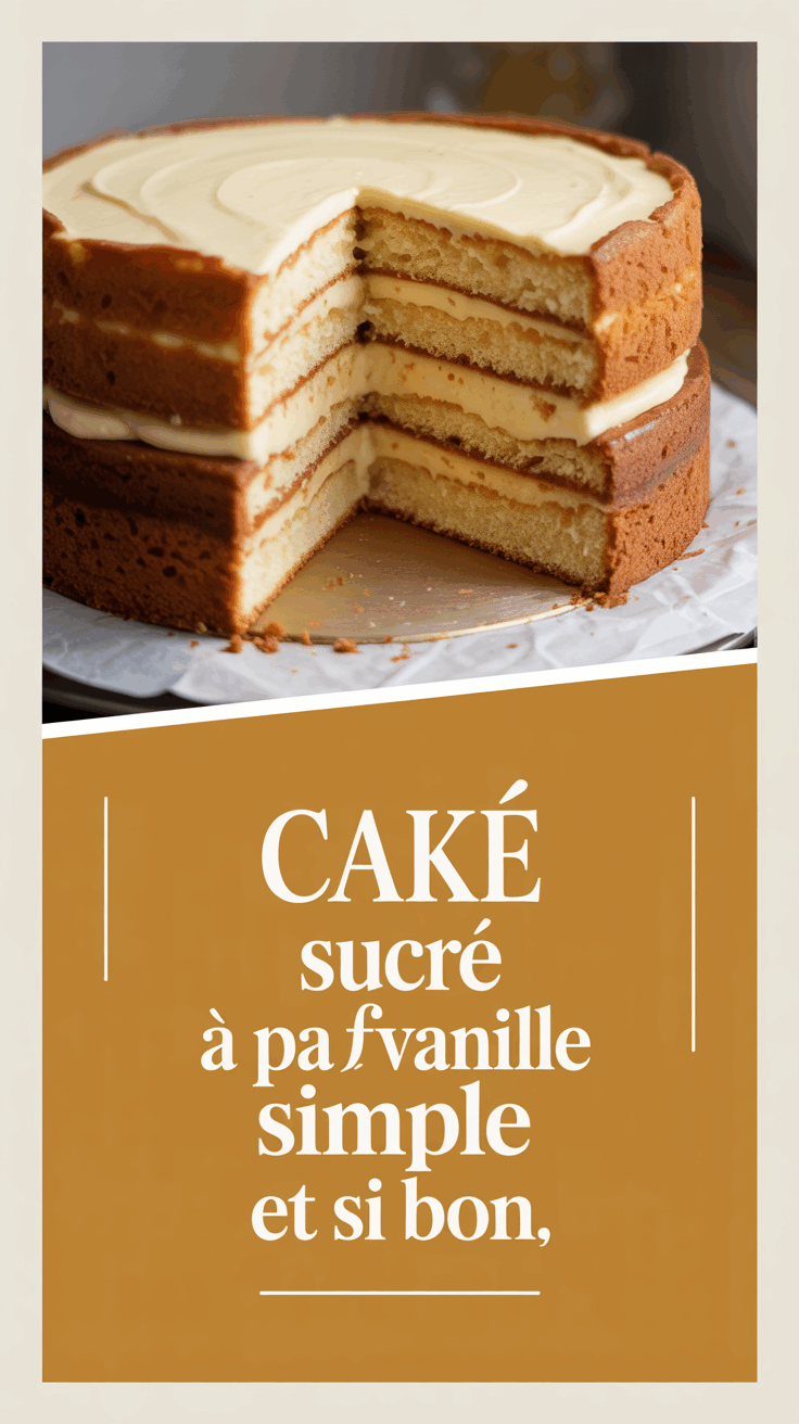 Cake sucré parfumé à la vanille simple et si bon