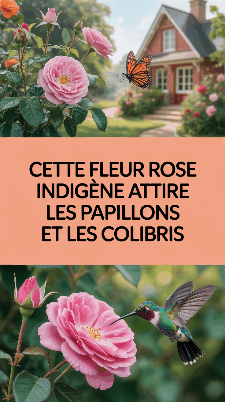 Cette Fleur Rose Indigène Attire les Papillons et les Colibris
